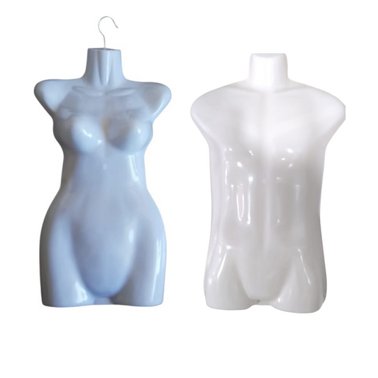 Pack torsos colgadores hombre y dama exhibidores de ropa