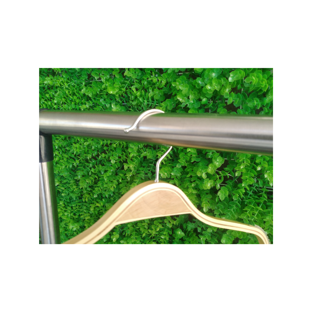 Colgador De Ropa Poleras Madera Bambú Antideslizante