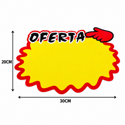 Etiquetas Grandes de Oferta de Cartón 20 x 30 cm