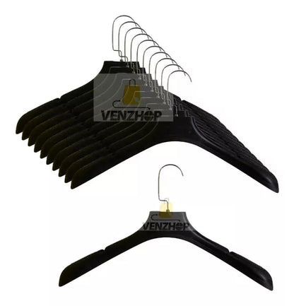Colgadores Percha para Polera o Vestido de Plastico color Negro Venzhop