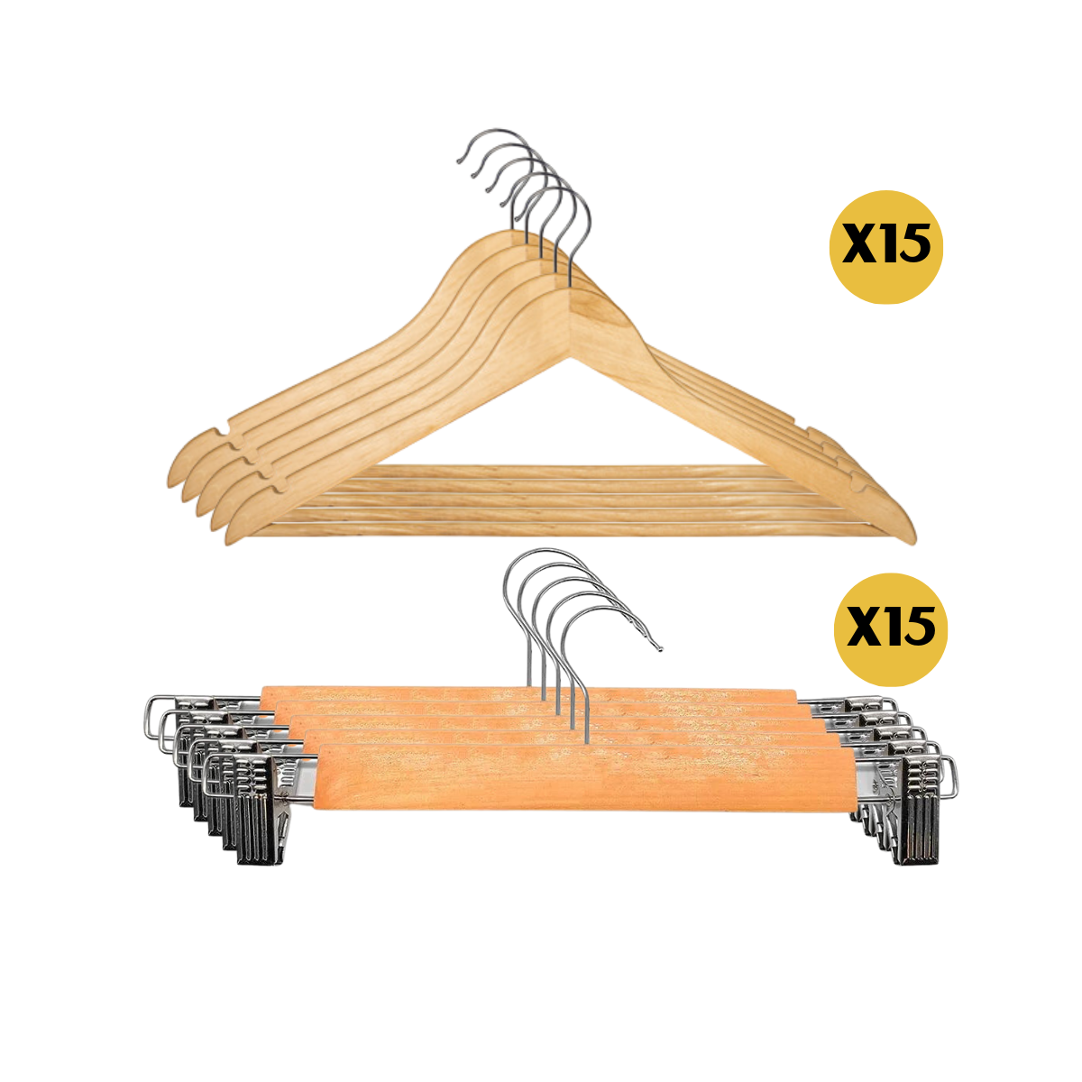 Colgadores De ropa Madera para Pantalón y Poleras