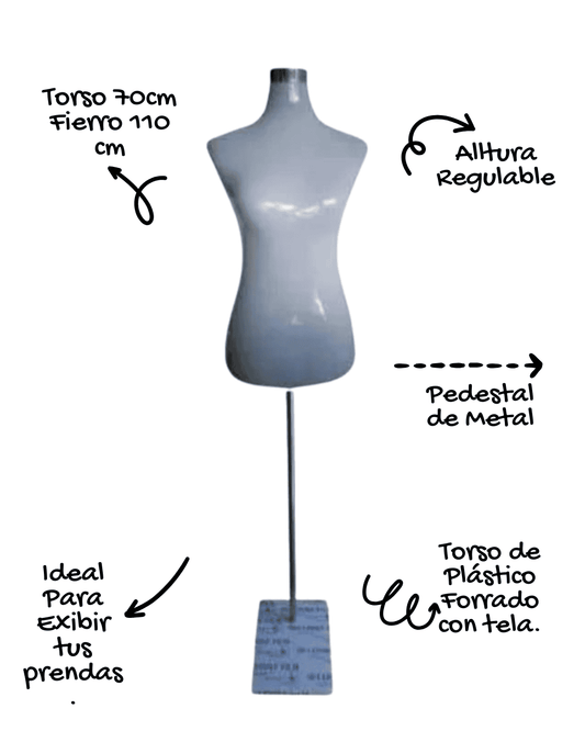 Torso maniquí Dama exhibidor  Busto Para ropa con Pedestal
