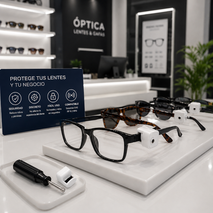 Sensor de Seguridad para Lentes y Gafas + Llave | Pack 100 Unidades