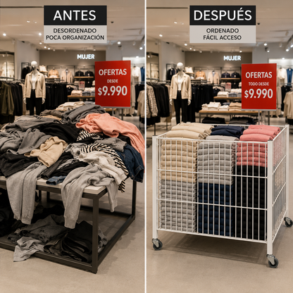 Cesta Canasto exhibidor Ofertas De Prendas, Feria