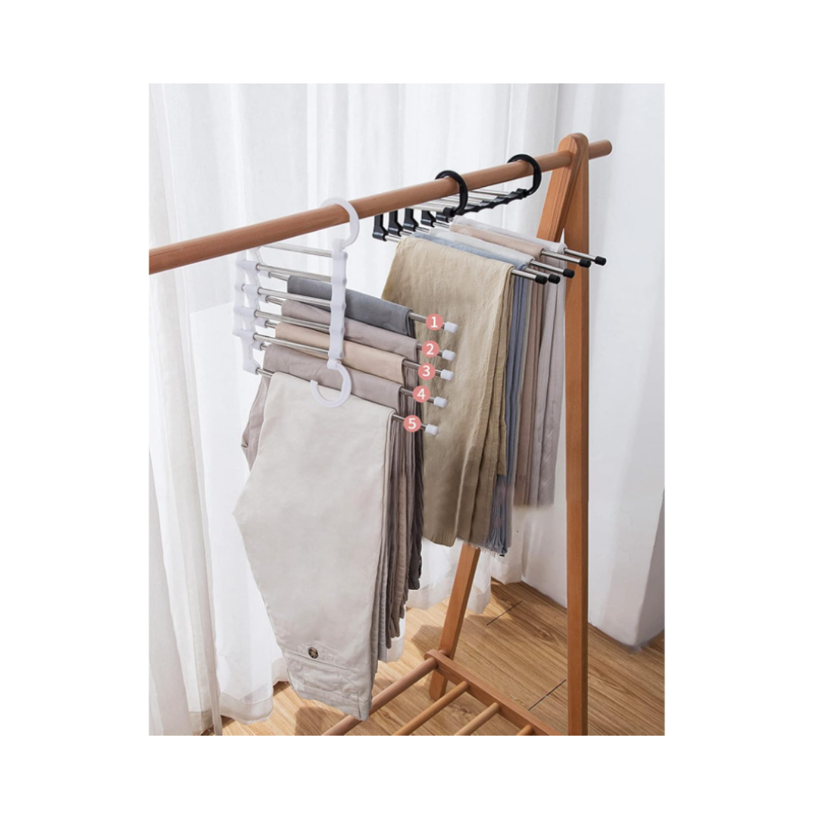 Colgadores de ropa Magicos Plegables 5 En 1 Pantalon perchas venzhopspa