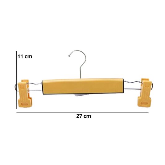 Colgadores de Plástico con Perrito Pinzas Ajustables Color Amarillo