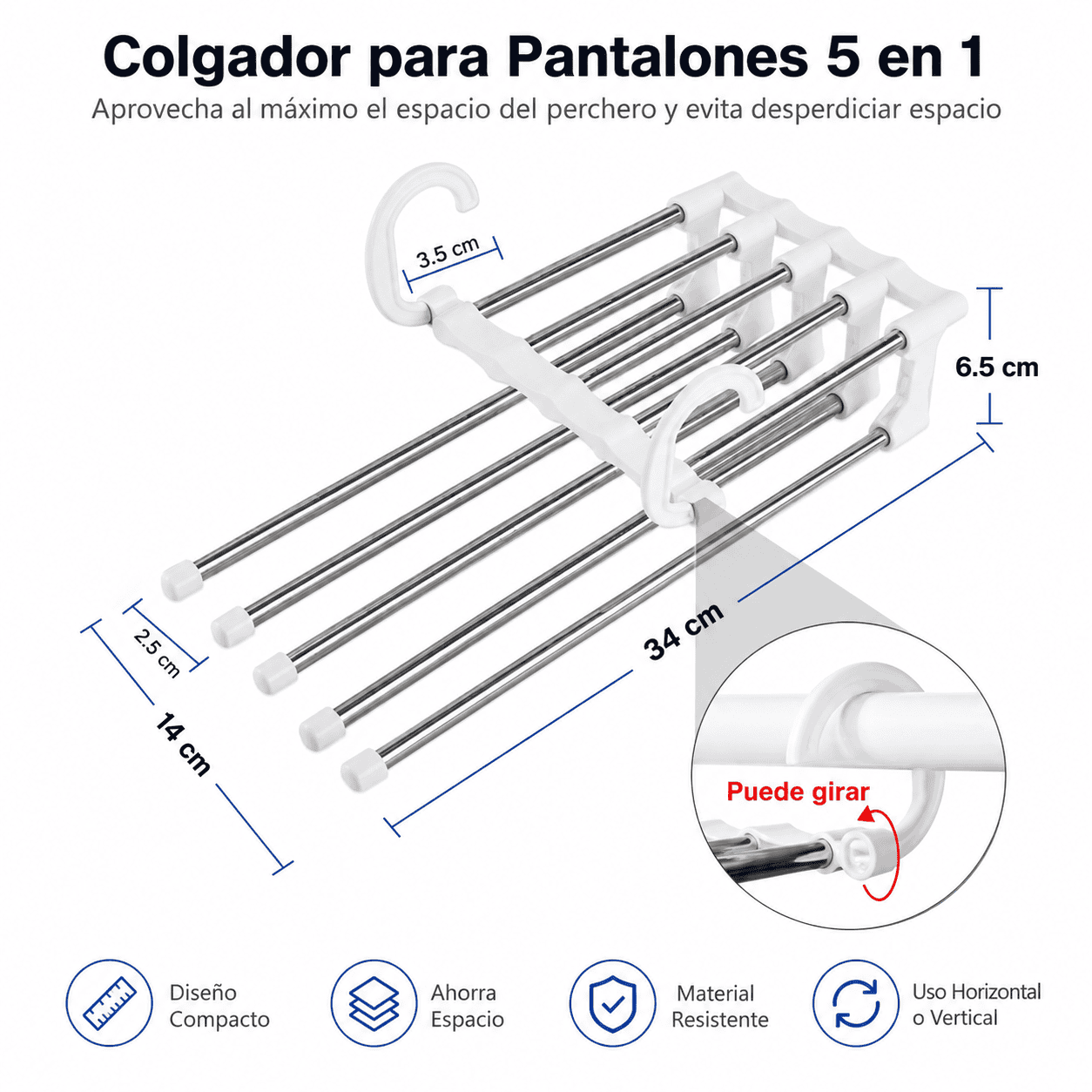 Colgadores de ropa Mágicos Plegables 5 En 1 Pantalón perchas