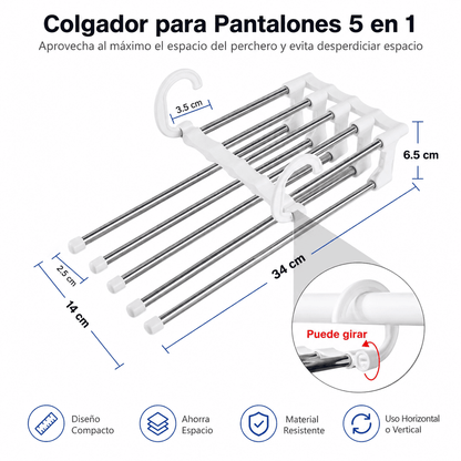 Colgadores de ropa Mágicos Plegables 5 En 1 Pantalón perchas