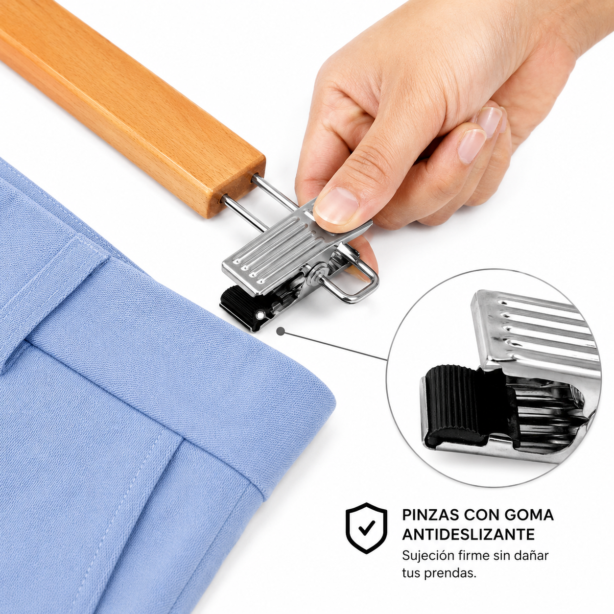 Colgador Infantil de Madera con Pinzas Antideslizantes niños