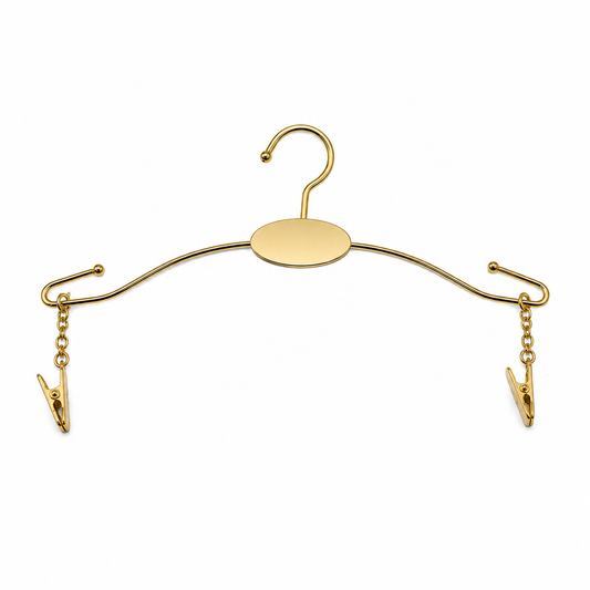 Colgador Metálico Dorado con Pinzas Premium lenceria
