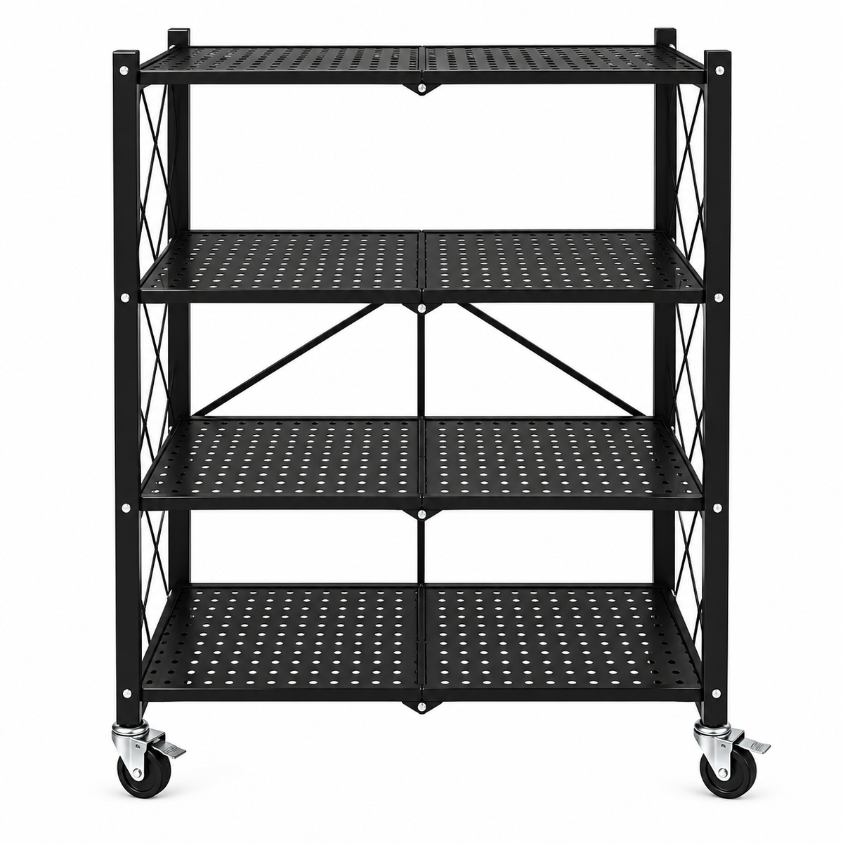 Estante Organizador 4 Niveles Plegable Negro