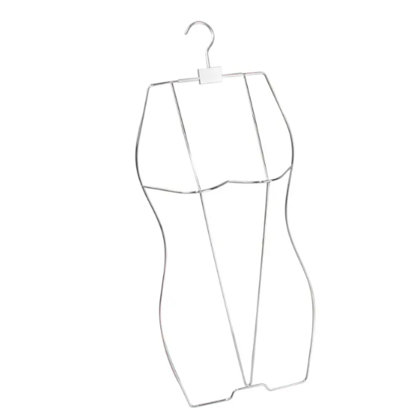 Exhibidor Torso Colgador de Lencería y Trajes de Baño - Metal plateado