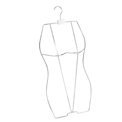 Exhibidor Torso Colgador de Lencería y Trajes de Baño - Metal plateado