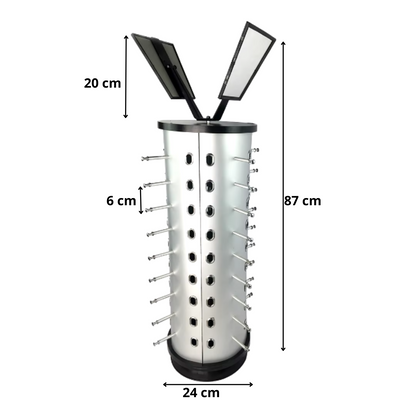 Exhibidor organizador giratorio 360 º para  36 Lentes Con Espejo