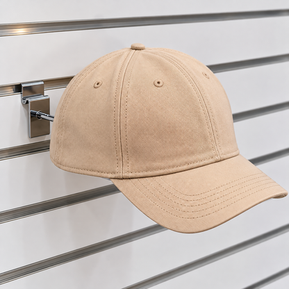 Exhibidor Metálico de Jockeys y Gorras para panel rack ranurado