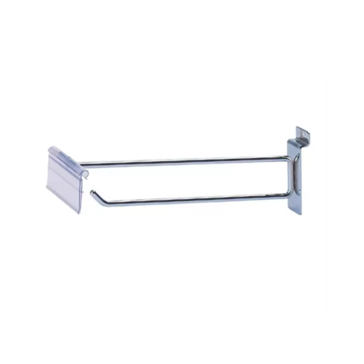 Ganchos Doble para Panel Ranurado con Portaprecio de plástico 30cm