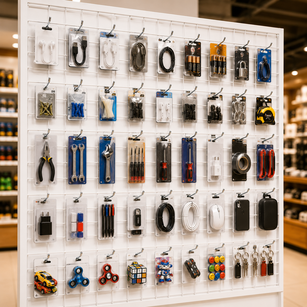 Gancho Malla o Rejilla Metal Cromado de 15cm