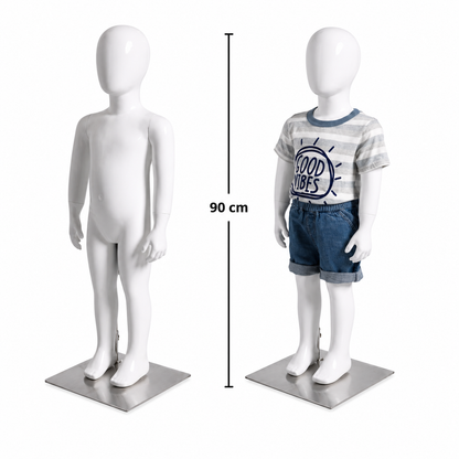 Maniquí Infantil de Cuerpo Completo Blanco de Ropa Infantil 90 Cm