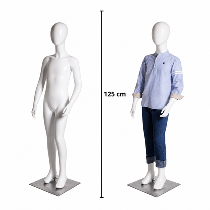 Maniquí Infantil de Niño Cuerpo Completo Blanco 125 cm