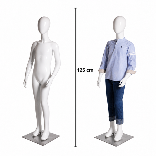 Maniquí Infantil de Niño Cuerpo Completo Blanco 125 cm