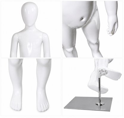 Maniquí Niño Blanco Cuerpo Completo para Tiendas de Ropa Infantil 115 cm