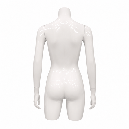 Maniquí Femenino Blanco Medio Cuerpo con Brazos para Exhibición de Ropa