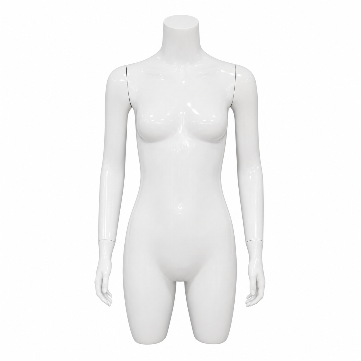 Maniquí Femenino Blanco Medio Cuerpo con Brazos para Exhibición de Ropa