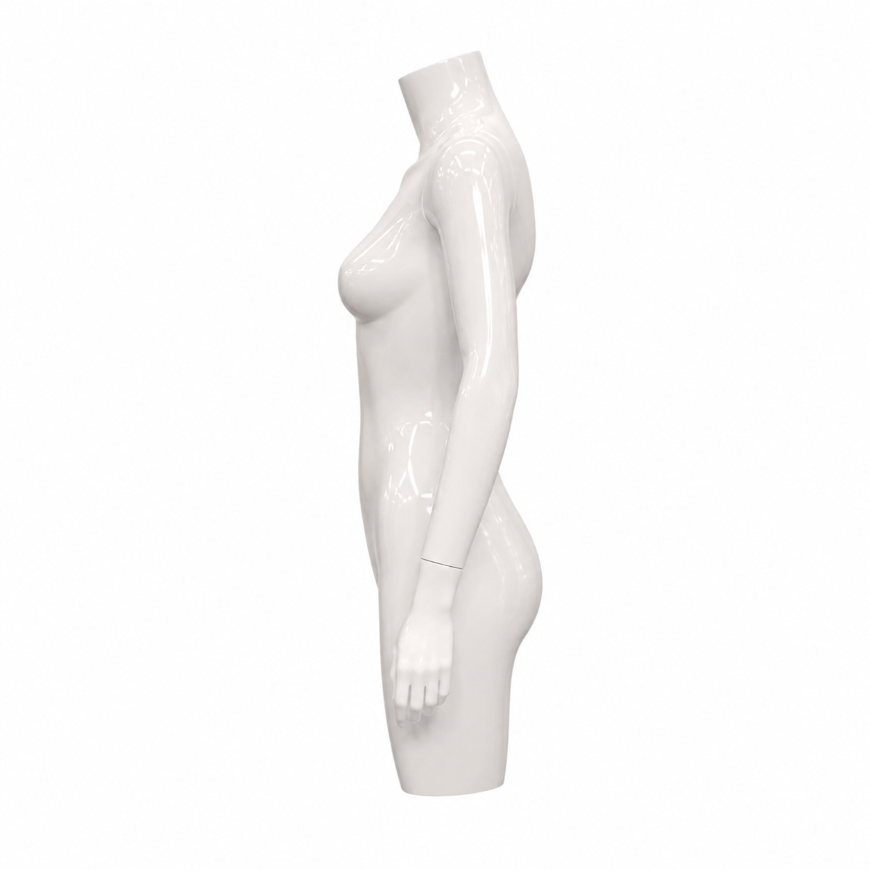 Maniquí Femenino Blanco Medio Cuerpo con Brazos para Exhibición de Ropa
