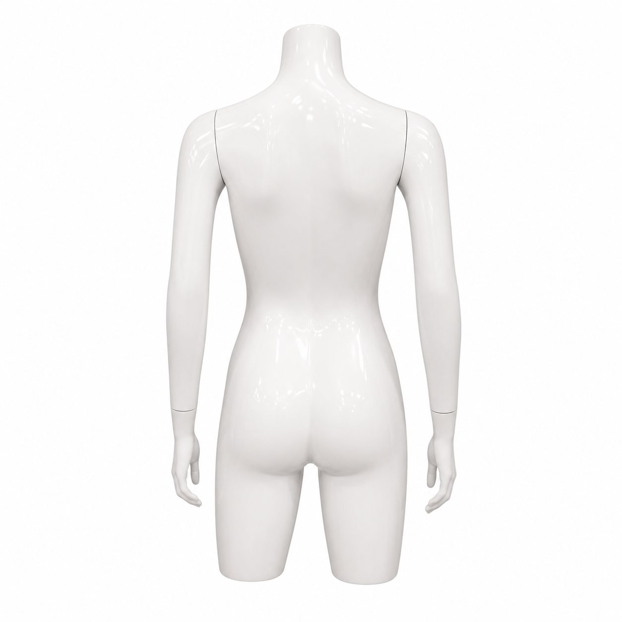 Maniquí Femenino Blanco Medio Cuerpo con Brazos para Exhibición de Ropa