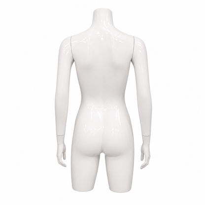Maniquí Femenino Blanco Medio Cuerpo con Brazos para Exhibición de Ropa
