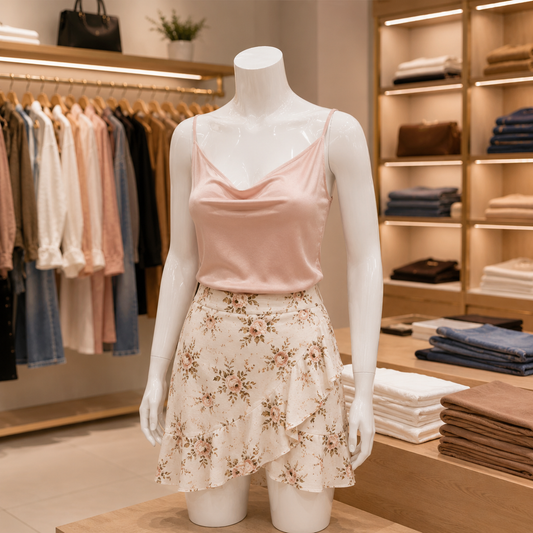 Maniquí Femenino Blanco Medio Cuerpo con Brazos para Exhibición de Ropa