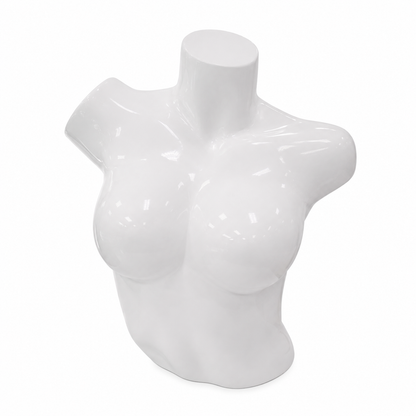 Maniquí Femenino Medio Cuerpo Sin Brazos Hasta el Ombligo – Disponible en Varios Colores