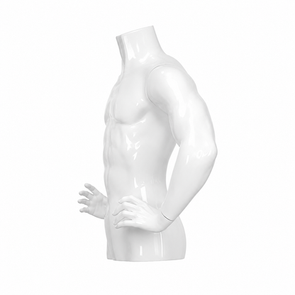 Maniquí Torso Blanco De Hombre Con Brazos