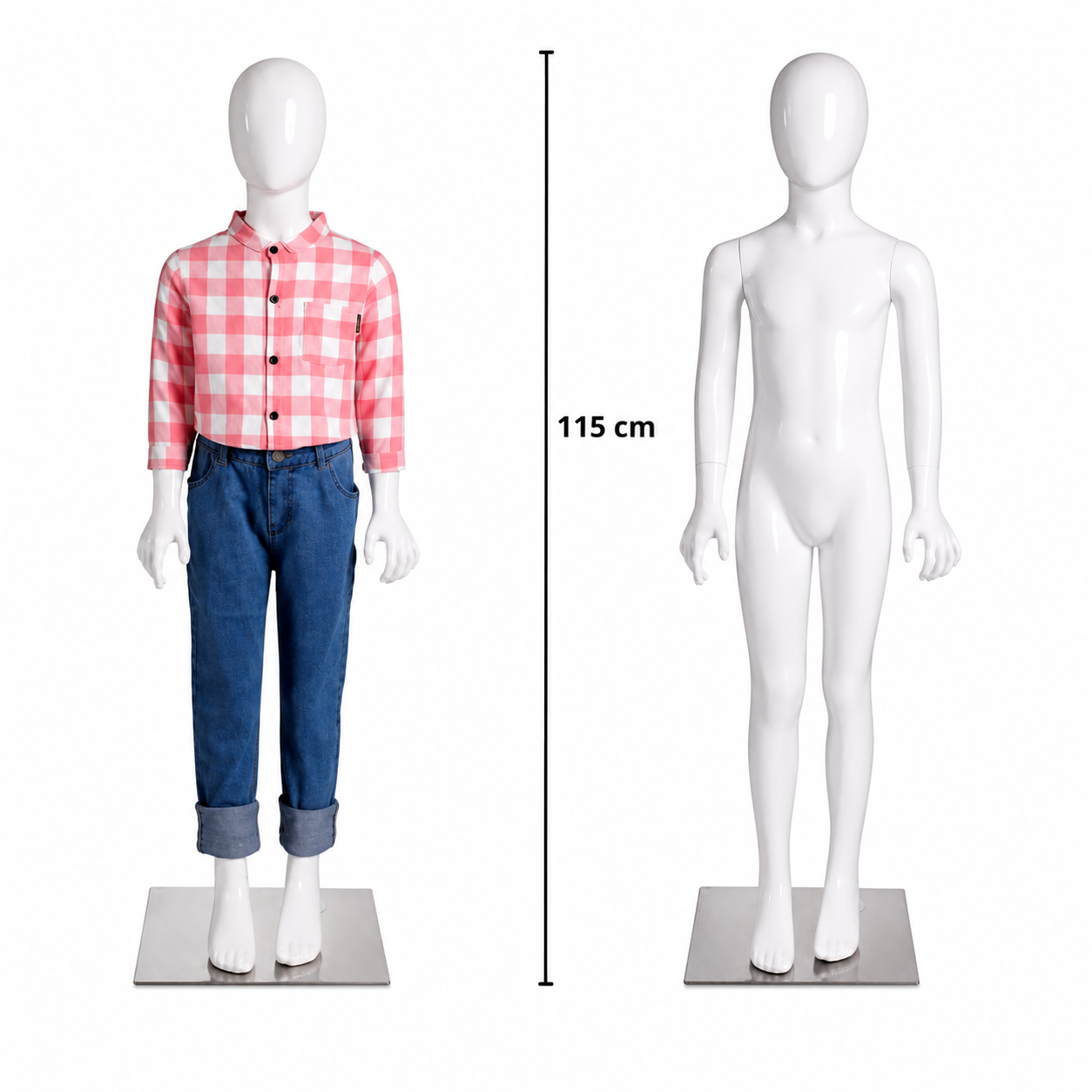 Maniquí Niño Blanco Cuerpo Completo para Tiendas de Ropa Infantil 115 cm