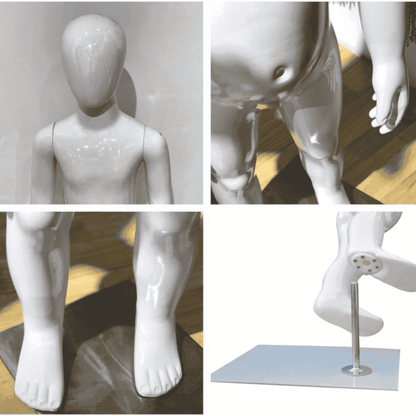 Maniquí exhibidor De Niño Cuerpo Completo Blanco 115 Cm