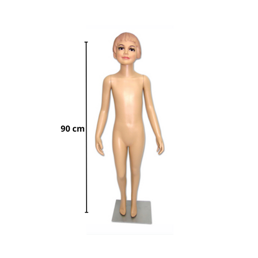 Maniquí Niño Con cabello Cuerpo Completo Color Piel 90 cm