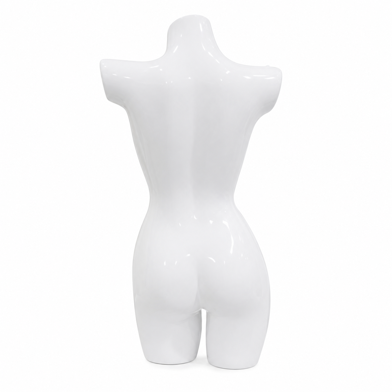 Maniquí Femenino Medio Cuerpo Blanco Brillante para Exhibición de Ropa.