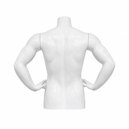 Maniquí Torso Blanco De Hombre Con Brazos