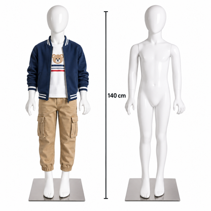 Maniquì blanco niño adolescente cuerpo completo 140 cm
