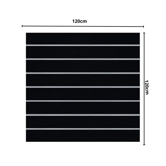 Panel Ranurado negro Platinas  Aluminio 120 cm X 120 cm