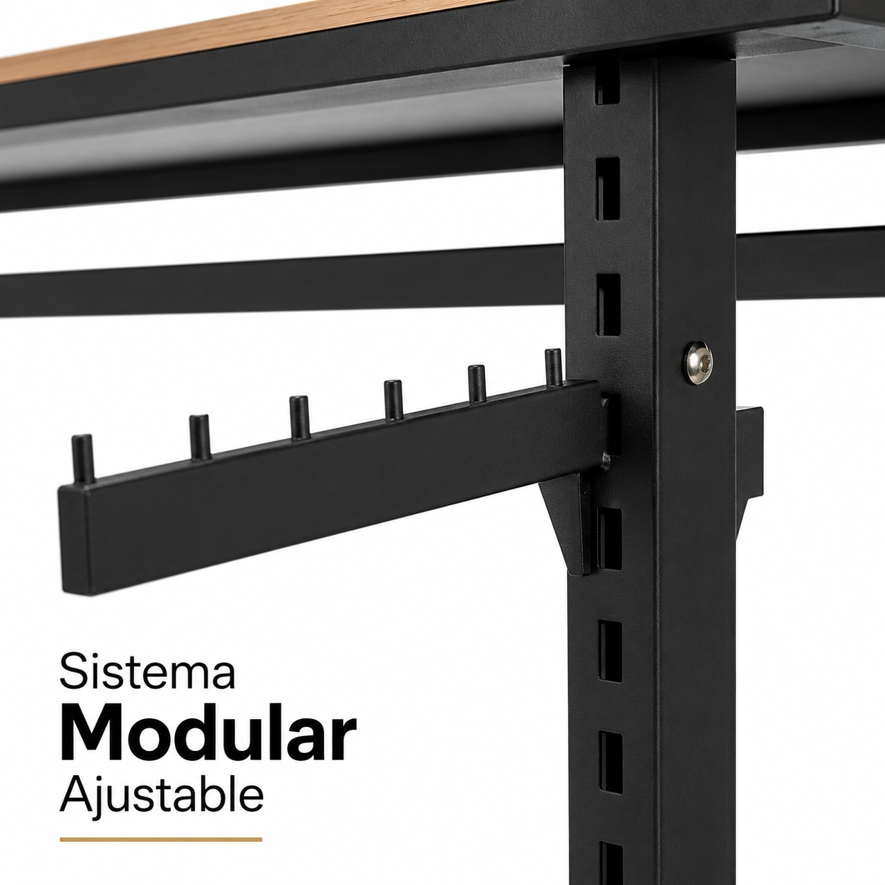 Perchero Modular Doble Negro con Tableros y ganchos para Tiendas de Ropa