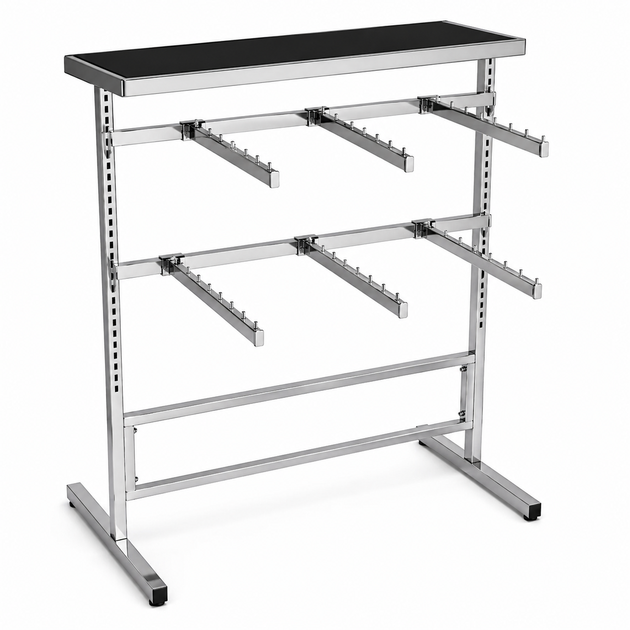 Perchero De Metal Exhibidor Con Barras Y Soportes Ajustable
