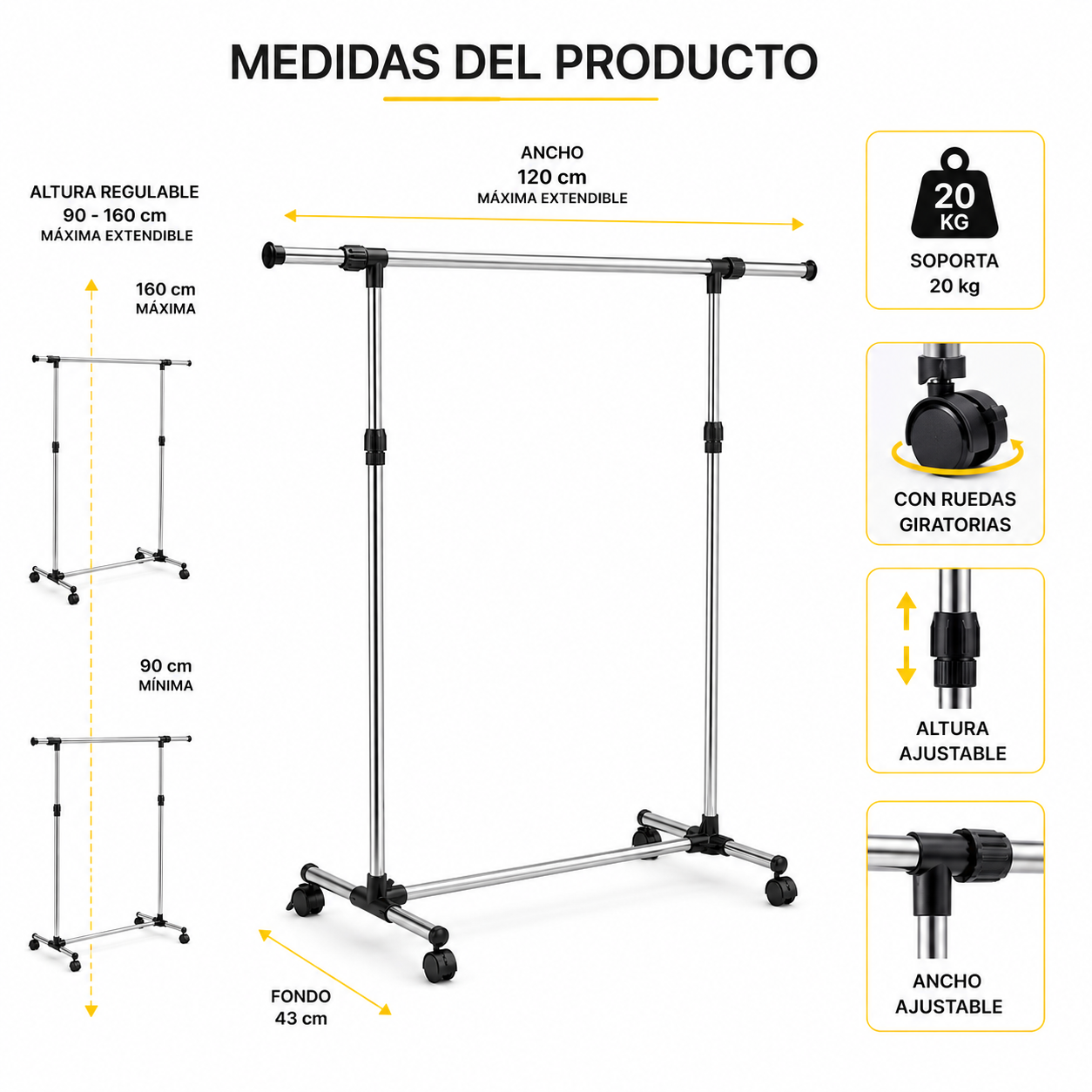 Perchero de ropa Y Prendas Metal y plástico Tienda
