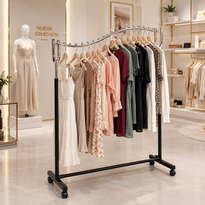 Perchero de ropa Colgador tipo Cascada Para Exhibir Poleras Metal