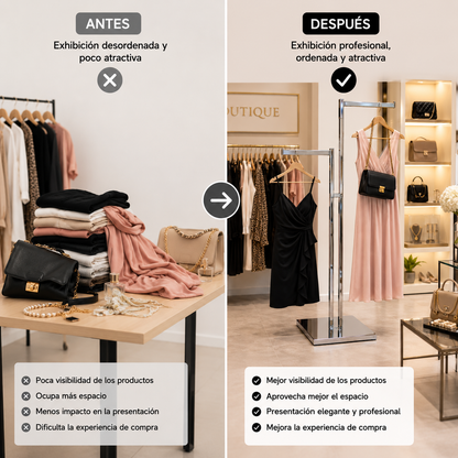 Exhibidor Perchero doble Ropa Y Accesorios 2 Brazos