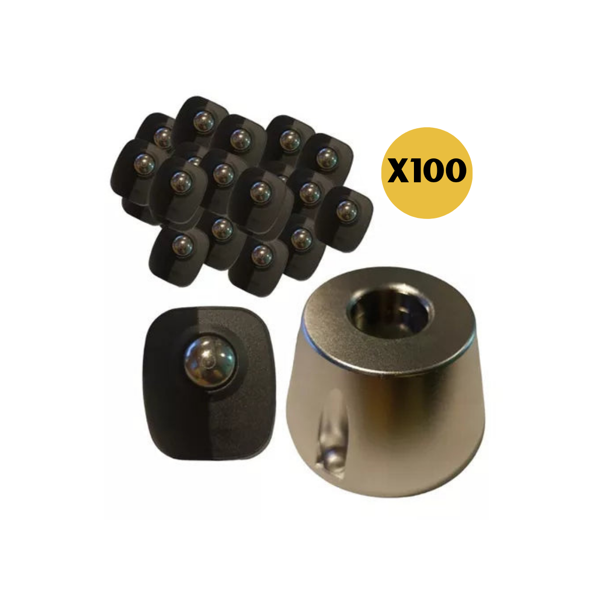 Pack de 100 Alarmas Sensor Antirrobo para Ropa Am 58khz mas 1 Iman Venzhop
