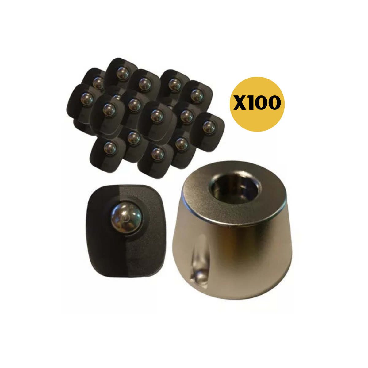 Alarma Ropa Pack de 100 Alarmas Sensor Antirrobo para Ropa Am 58khz mas 1 Iman Ven ...