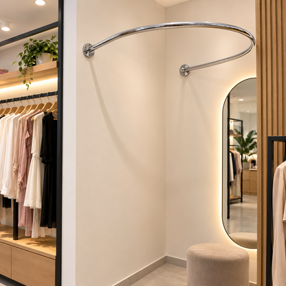 Aro metálico Cromado Cortina Probador vestidor Tienda O Boutique