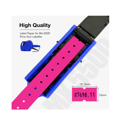 10 Rollos Etiquetas Maquina Etiquetadora Precios Rosado