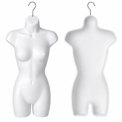 Torso Colgador Femenino Blanco para Exhibición Profesional